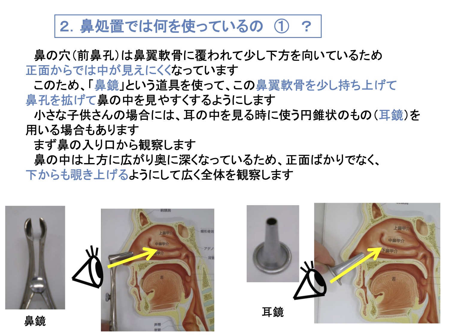 2. 鼻処置では何を使っているの①？